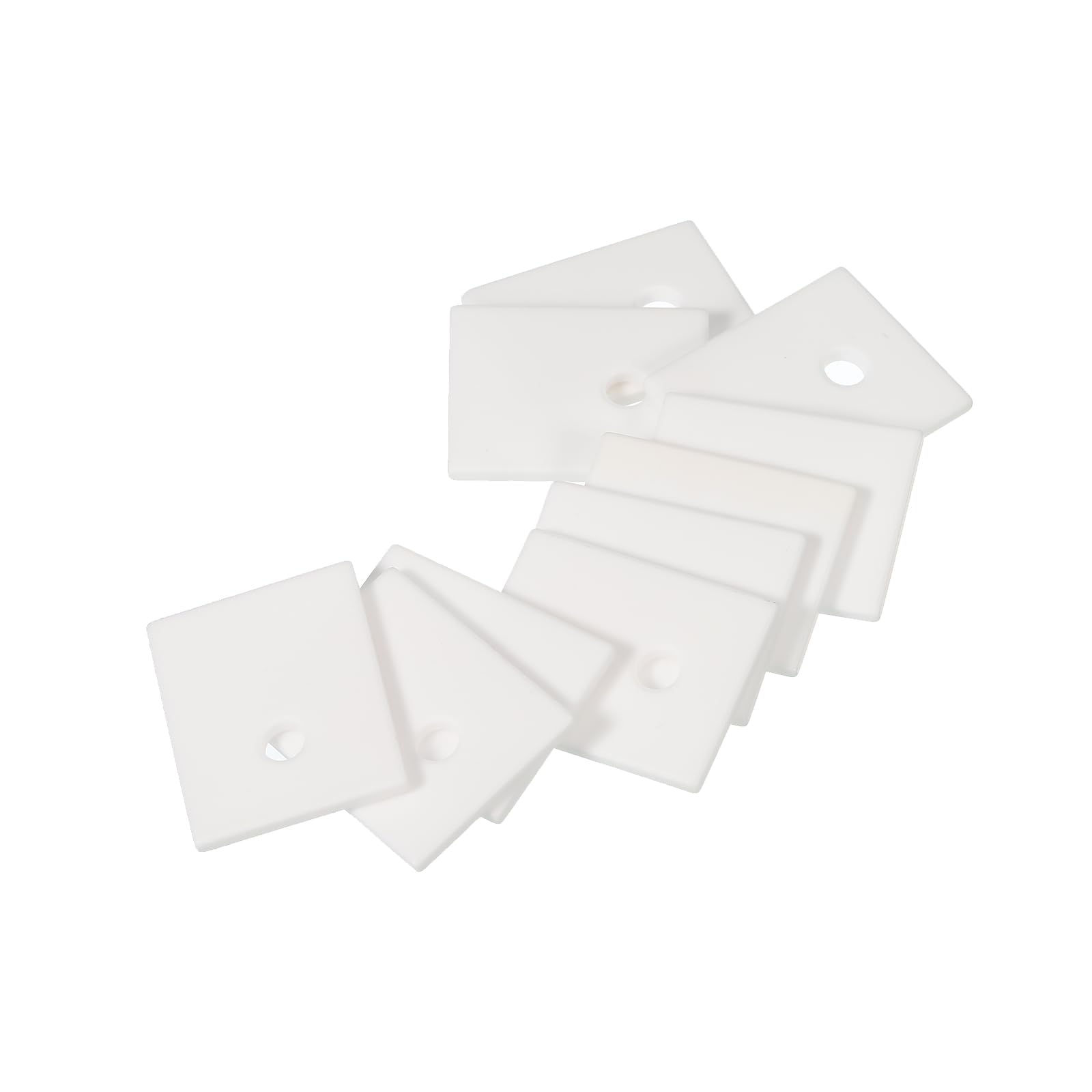 PATIKIL Alumina Ceramic Sheet Cooling Pad Insulating Sheet 10pcs 3.5mm Hole High Hardness for MOS Transistor 25x20x2mm(1x0.8x0.08)