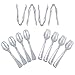 Upper Midland Products Disposable Plastic Silver Serving Silverware Utensils - Set of 12 - Four 10" Spoons, Four 10" Forks and Four 6" Tongs by