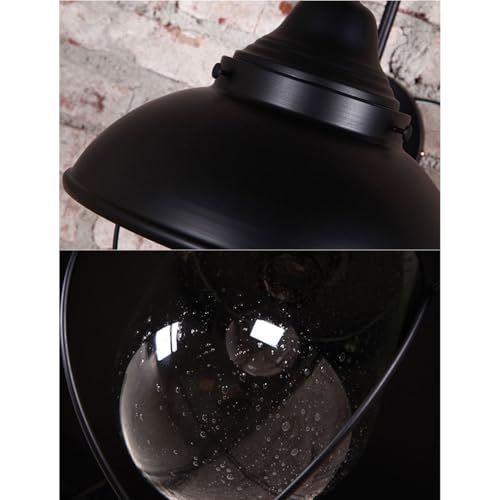 Applique cage fer style industriel rétro avec diffuseur verre transparent