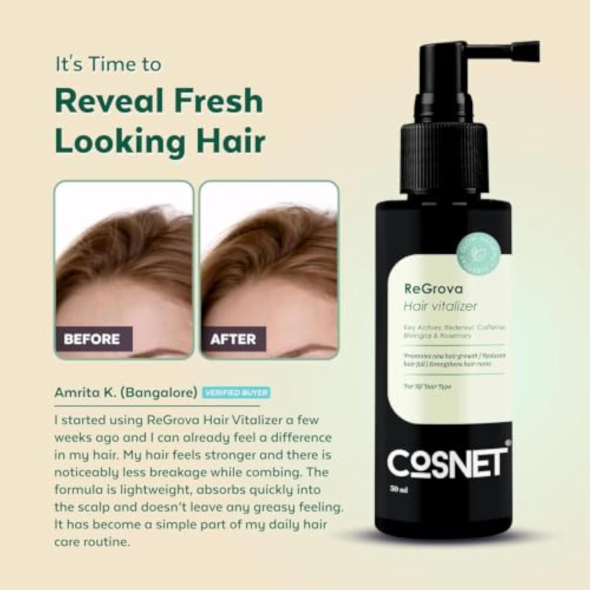 ReGrova Vitalizer, Lightweight Daily Scalp Care Formula