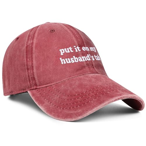 Image of Put It on My Husbands Tab Hat, Funny Vintage Trucker Hats Adjustable Cap for Men Women Classic Baseball Caps