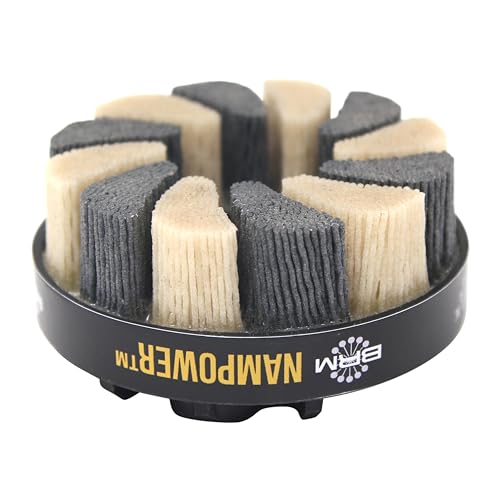 Image of Brush Research ADT801880 Nampower Turbine Style Abrasive Disc Brush, Combination Silicon Carbide /Ceramic Filament, 80mm Diameter, 18mm Bristle Length, 80 Grit (Pack of 1)