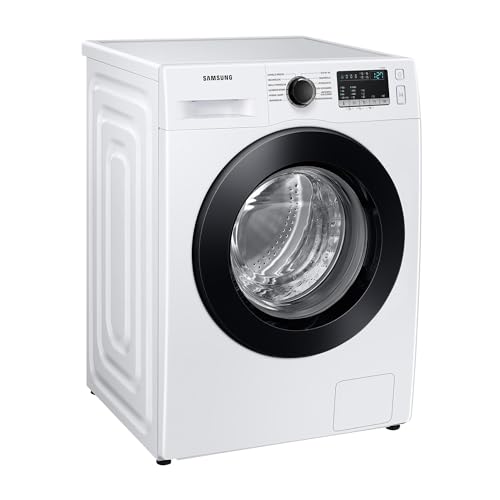 Samsung Waschmaschine, 8 kg, 1400 U/min, Ecobubble, Simple Control, WiFi SmartControl, SuperSpeed 59 Min, Weiß/Schwarz, WW81T604ALEAS2