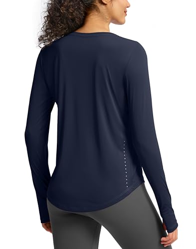 Image of Soothfeel Lightweight Long Sleeve Workout Tops for Women Gym Running Shirts