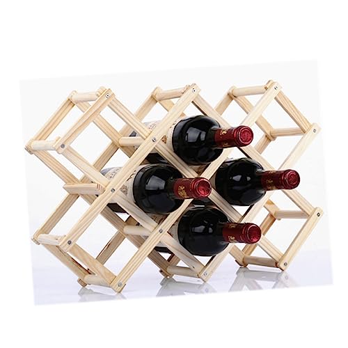 Soporte para botellas de vino de madera plegable para mesa miniatura 1