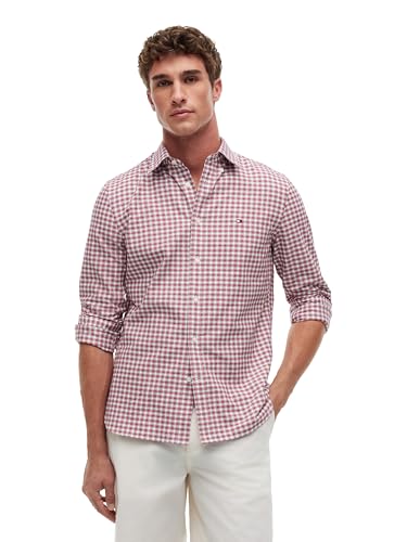 Image of Tommy Hilfiger Men's Long Sleeve Oxford Shirts in Regular Fit, Men's Button Down Shirts, Also Available in Big and Tall