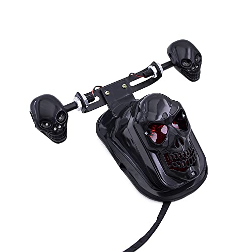 Motocicleta Crânio Preto Luz Traseira Travão Sinal Traseiro 12V Para Harley Chopper Custom