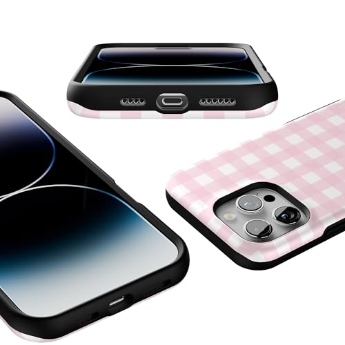 Casely iPhone 16 Pro Max Case | Pink Plaid | Sunday Best | Bold Protective Design | Compatible with MagSafe by Casely - Image 3
