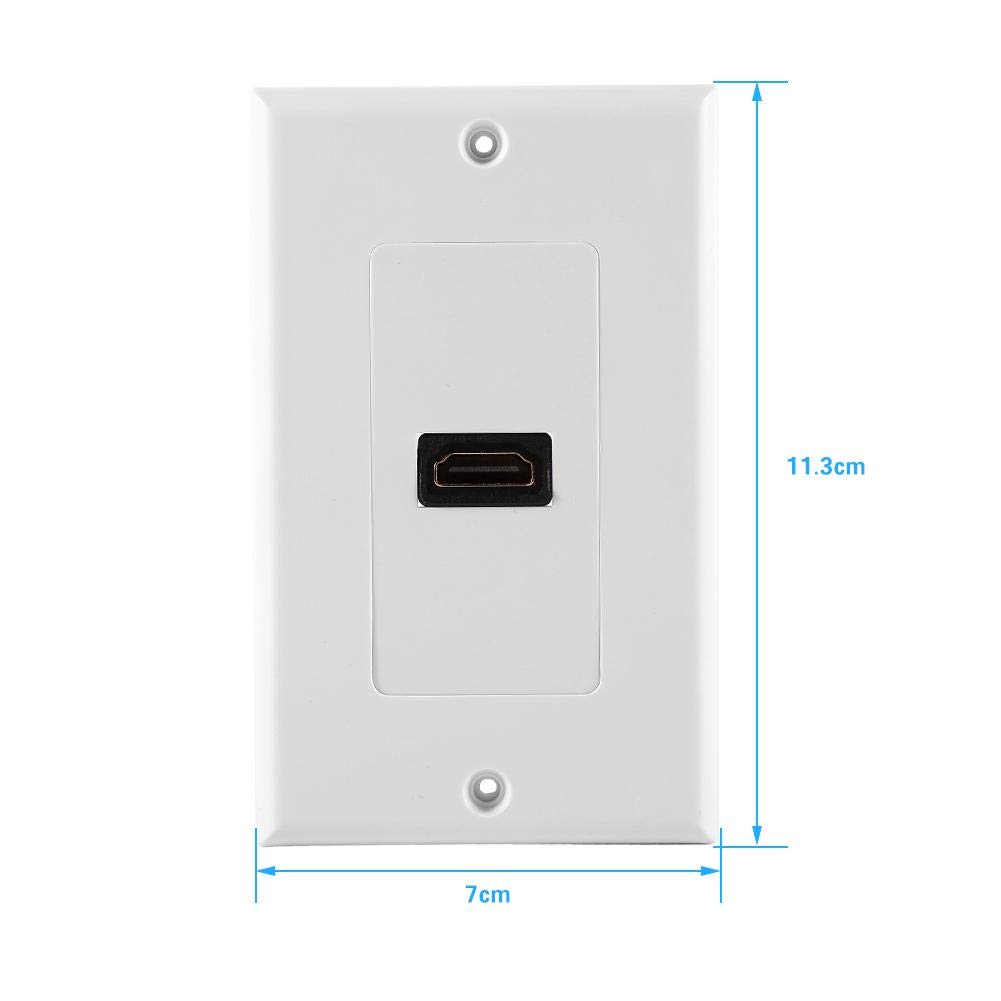 Piastra da parete HDMI femmina placcata in oro 1 porta bianco
