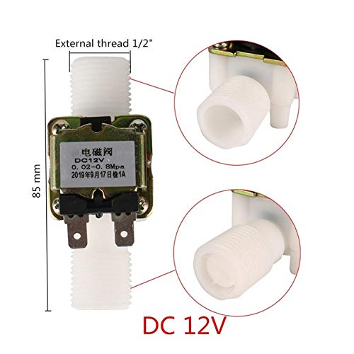 Válvula solenoide de control de agua con interruptor neumático y rosca externa de 12V CC 5