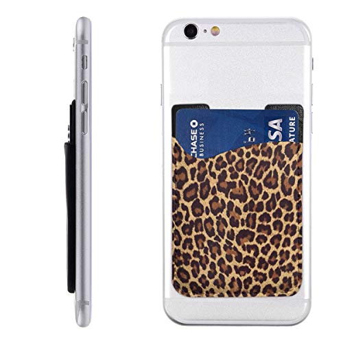 Cool Cheetah Leopard Phone Card Holder, Silicone 3M Adhesive Stick-on ID Credit Card Wallet Phone Case Pouch Sleeve Pocket Compatible with Most of Smartphones