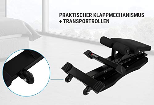 HAMMER Hantelbank Force 2.0, Schrägbank, Negativ-Einstellung, 99% vormontiert, 200 kg Gewichtsbelastung, Transportrollen, 123 x 52 x 120 – Bild 5