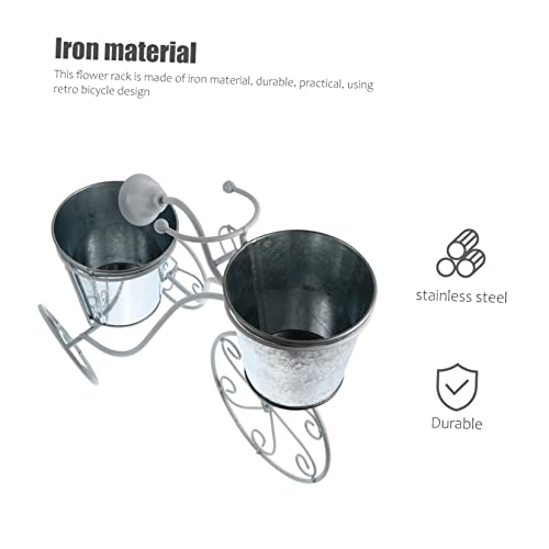 Yardwe 1Pc Bicycle Stand Bonsai Planter Pot Potted Plants House Plants Indoors Live Metal Flower Holder Tricycle Plant Stand Wrought Iron Plant Stands Bike Plant Stand Flowerpot Holder #TOP3