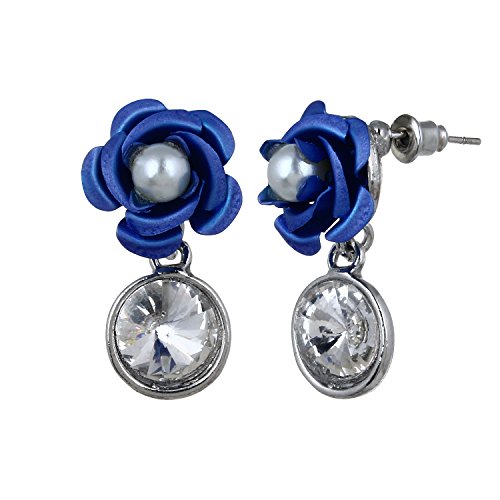 Gracias Collection Crystal Rose Shaped Earrings