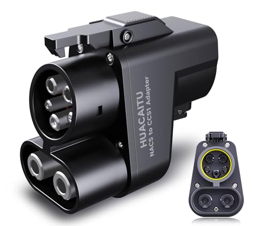 HUACAITU Tesla Supercharger Adapter NACS to CCS Adapter Fast Charge Your CCS1 EV at Tesla Superchargers Electric Vehicle Charging Accessories for Ford Rivian GM Volvo and Polestar EVs