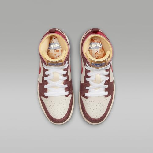 AIR JORDAN 1 MID SE 'COCONUT MILK/VARSITY RED-DARK PONY'4
