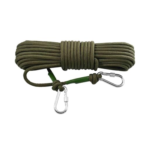 JUSHZ Wäscheleine Camping Ausziehbar Wäscheleinen rutschfeste Reise Reisewäscheleine Wäschespinne Wäscheständer Mit Stahlkern Balkon Draußen Dicker Stahldrahtkern Winddicht (Green,10m)