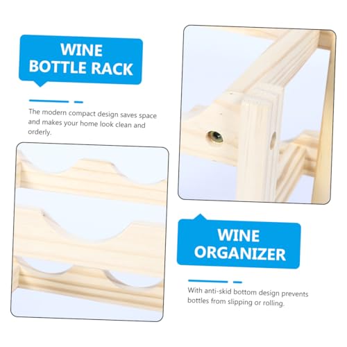 Soporte de vino de madera PRETYZOOM 39.5x34.4 cm miniatura 6
