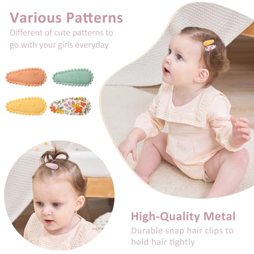 Yhxx Ylen 40 Pcs Cute Toddler Snap Hair Clips With Flower Patterns - 1.5 Inch Mini Hair Barrettes And Accessories For Baby Girls thumb #3