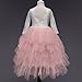 Toddler Baby Flower Girls Princess Tulle Dress Lace Backless Tutu A-line Beaded Party Dresses Pink