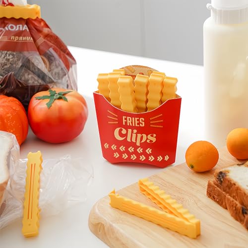 Magnetic-Fries-Clips-Set-of-12-Clips-with-Durable-Plastic-Holder-Keep-Food-Fresh-Organized-Novelty-Design-for-Fridge-Seal-Chips-Bags-Packages-Cute-Practical-Kitchen-Accessories