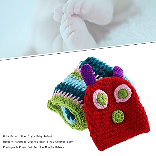 NUOBESTY Wool Knitted Caterpillar Style Infant Photoshoot Outfits Boy Baby Picture Outfits Newborn Infant Beanie Newborn Baby Photo Props Photo Shoot Props Hats Hats4