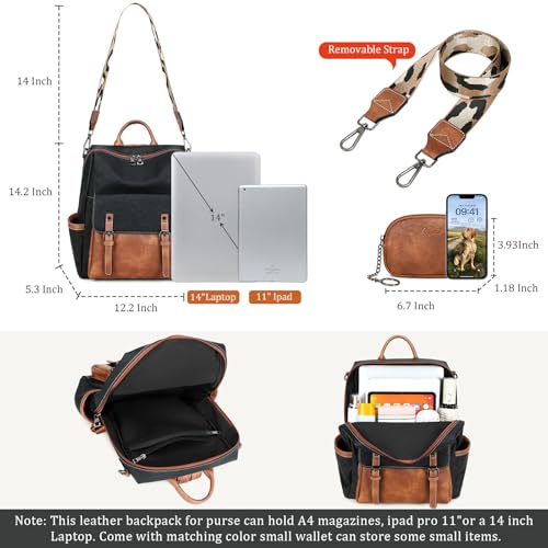 Image of AGLOD Backpack Purse for Women PU Leather Back Packs Designer Ladies Shoulder Bag Fashion Faux Work Travel Handbags