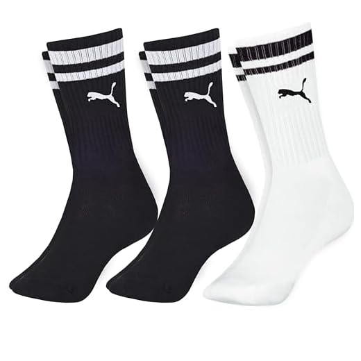 PUMA Kit 3 Pares Meia Cano Longo Heritage Esportiva Sola Atoalhada Algodão Adulto, 1 Branca - 2 Pretas, 34-39
