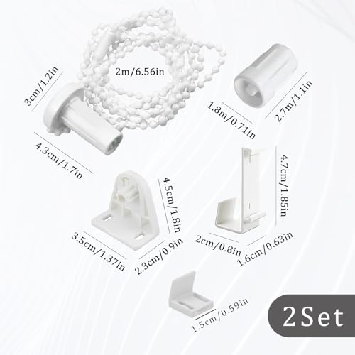 2 Sets Fixation pour Store Enrouleur,Ensembles Mecanisme Store Enrouleur(17 mm/PVC/sans percage) pièces de Rechange pour,pièces de Rechange pour Commande de tête de Store,pour Store Double – vue 2