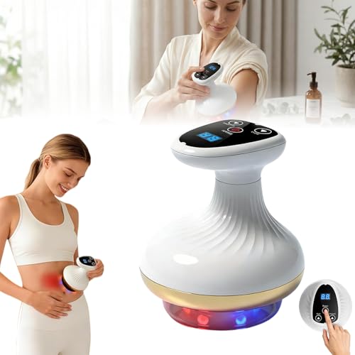 Cellulite Massager Vacuvia Sculptglow - Firmer Skin 4-in-1 Electric Body Sculpting Tool with 9 Suction & 9 Heat Levels Red/Blue Light Gua Sha Massager for Muscle Relief Cordless