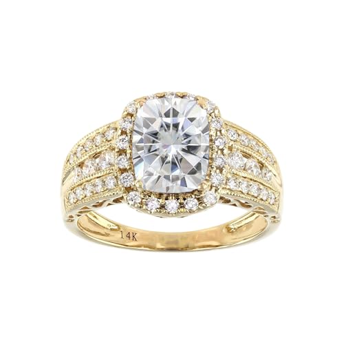 10K 14K 18K Gold 2 Carat Cushion Cut Gemstone Engagement Rings for Women with Moissanites/Diamonds Cushion Birthstone Promise Anniversary Ring for Her Size 3-15 - Main Image