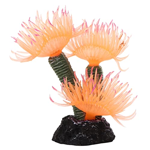 Hemoton 1Pc Artificial Coral for Fish Tank Manmade Coralline Decoration Orange for Aquariums Design for Aquatic Environments Enhances Underwater Aesthetics