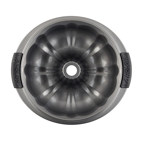 Anolon Advanced Nonstick Fluted Mold Baking Pan With Silicone Grips/ Nonstick Fluted Mold Cake Pan With Silicone Grips, Round - 9.5 Inch, Gray #TOP3