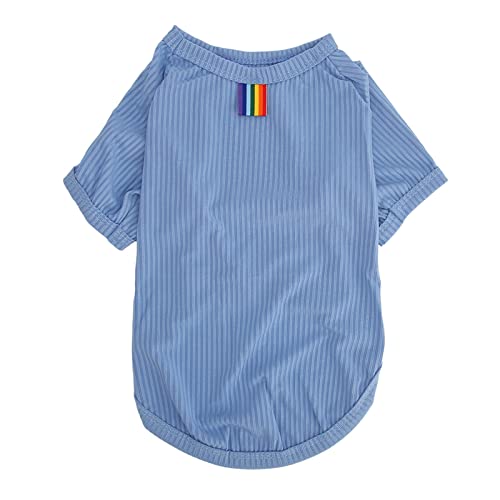 Camiseta para cachorro, moda primavera verão, estampa fofa de listras, fina, respirável, macia, elás
