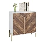 BELLEZE 32 Inch Sideboard Buffet Cabinet, Large Storage Accent Cabinet, Console Table Coffee Bar Table for Living Room, Kitchen or Entryway - Rustic Oak BELLEZE 32 Inch Sideboard Buffet Cabinet Large Storage Accent Cabinet Console Table Coffee Bar Table for Living Room Kitchen or Entryway Rustic Oak