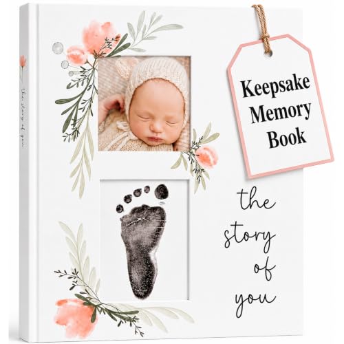 Image of Baby Book Keepsake - Simple Baby Milestone Book for Boy or Girl - Baby Journal & Pregnancy Memory Book - Monthly Milestone Record Baby Books for Baby Shower - Modern Gender Neutral Style Gift for Moms