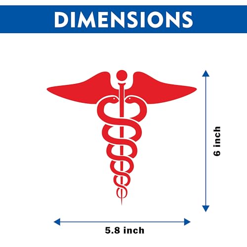Image of Red Doctor Car Decal Sticker Doctor Logo Sticker for Car and Bike Reflective and Water Proof Pack of 2 (Size 3.5 by 4 Inch)