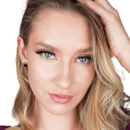 Four Leaf Clover Earrings for Women 18K Rose Gold Plated Stainless Steel Lucky 4 Leaf Ear Studs Jewelry Gift for Mother and Daughter4