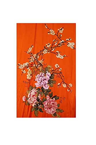 Women's Classic 100% Silk Kimono Robe, Bathrobe—Printed Pattern4