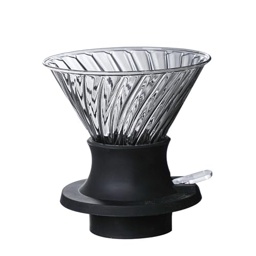 Pour Over Coffee Maker Clever Coffee Dripper V60 Drip Filter with On/Off Switch Silicone Glass Filter Brew Like French Press & Pour Over Borosilicate Glass BPA-Free Easy Clean (Transparent)