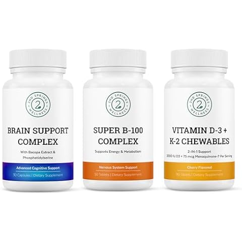 2nd Springs Wellness Bundle - Brain Support Complex, Super B-100 Complex, and Vitamin D3 + K2 Cover