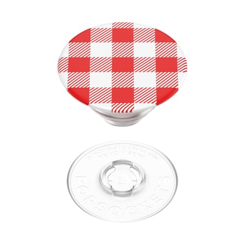 Image of PopSockets Adhesive Phone Grip, Holder, Phone Stand - Red Gingham