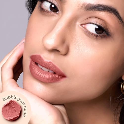 Image of Moisture Matte Longstay Mini Lipstick with Avocado Oil & Vitamin E for 12 Hour Long Stay- 05 - Bubblegum Nude - 0.7 g