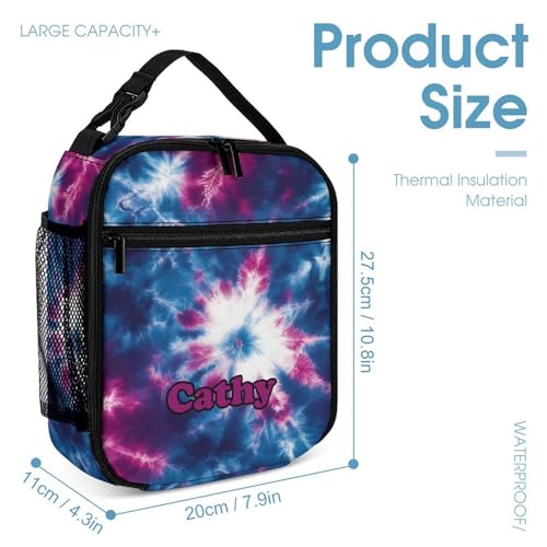 Tie Dye Navy Kids Backpack Set with Lunch Box & Pencil Case - School Backpack for Boys Girls, Lightweight Durable Bookbag, Water-Resistant Classroom Supplies, Ideal for Elementary Middle High School4