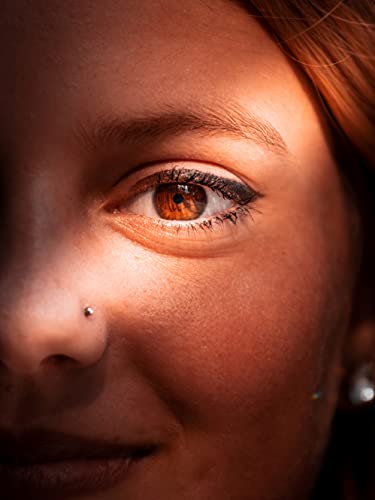 Helicopchain 60-240Pcs Hypoallergenic Nose Studs for Women Men 316L Stainless Steel CZ Nose Piercing Jewelry L Shaped Nose Rings Bone Studs Screw Piercing 20G-22G 1.5mm 2mm 2.5mm 3mm3