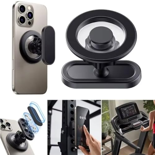 Image of PHOTOMAX Anti-Shock Magnetic Phone Holder for Gym - Universal Fit Mobile Mount for Workout Videos, Selfies, Treadmill & Exercise Equipment (Magnetic Phone Bracket K372)
