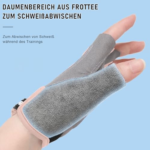 InfiniZer Fahrrad Handschuhe Kinder, Halbfinger Handschuhe Fahrrad Kinder, rutschfest und schweißableitend,Schutzhandfläche (Rosa, M (7-7,5 cm))