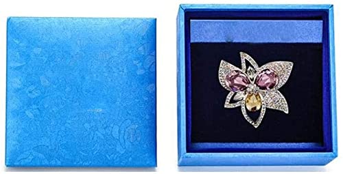 Broche de Flor para Mujer, Elemento de Cristal de aleación, Utilizado para Bodas, Bailes, Caja de Regalo de 5x4,8 cm(Color:Pink)