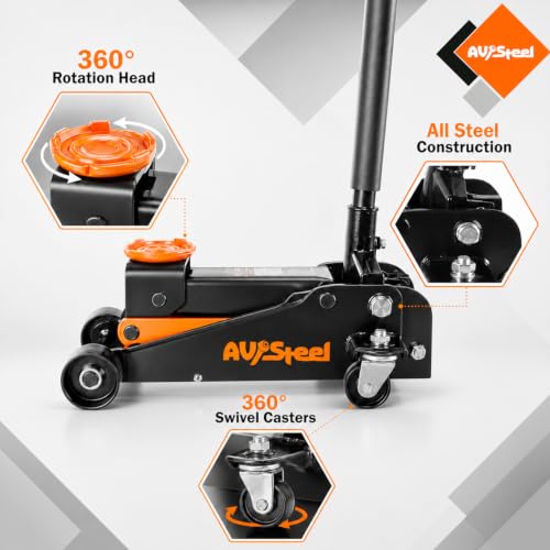 AV Steel 3 Ton Single Piston Floor Jack