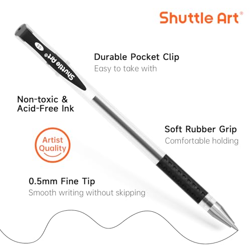 Bolígrafos Gel Shuttle Art 100 unidades tinta negra fina miniatura 2